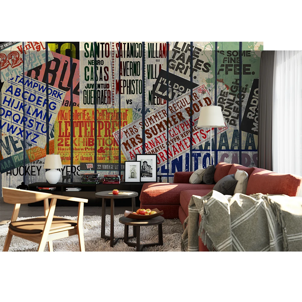 Custom Self Adhesive Wallpaper Living Room Bedroom Photo 3d Stereo Europe Retro Vintage Peel And Sticker Wallpaper