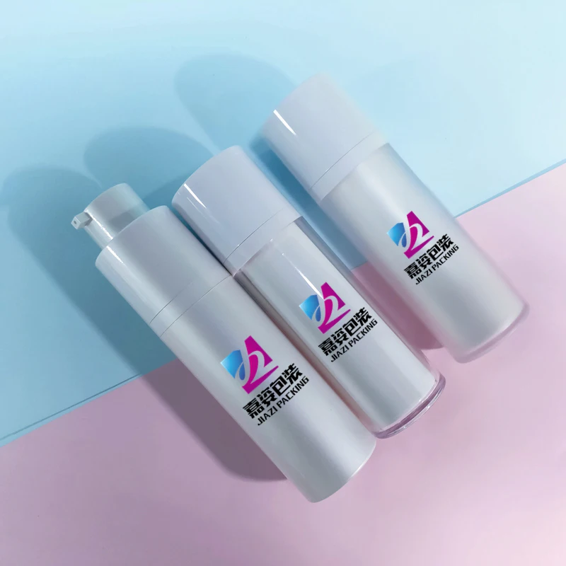 
China wholesale double wall round bottom pearl white acrylic twisted up airless bottle 15ml 30ml 50ml 