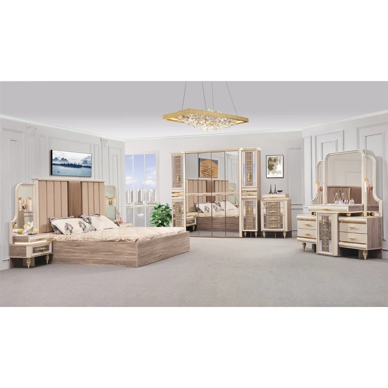 Classic Royal Design Bedroom Furniture Set King Size Adult Bedroom Set Fashion Bedroom Set