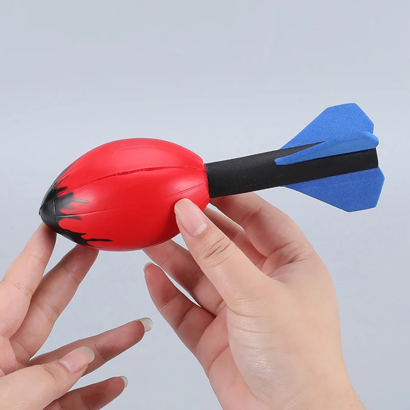 Flying Rocket Stress Ball Toy Pu Foam Soft Beach Park Backyard Missile Launcher Kids Flying Rocket Stress Ball Toy