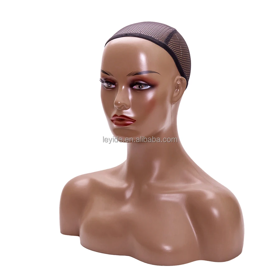 
Pvc Female Mannequin Head With Shoulders For Wig Display African American Mannequin Head And Bust  (1600106660790)