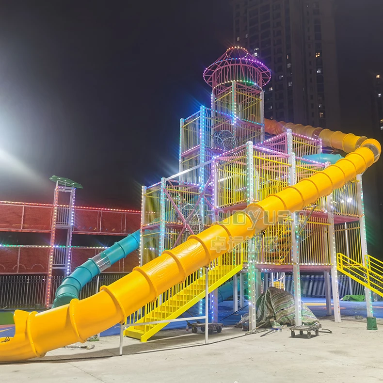 Manufacturer Supply Large Commercial Tube Slide Climbing Castle Multi-Function Outdoor Children Playground Equipment