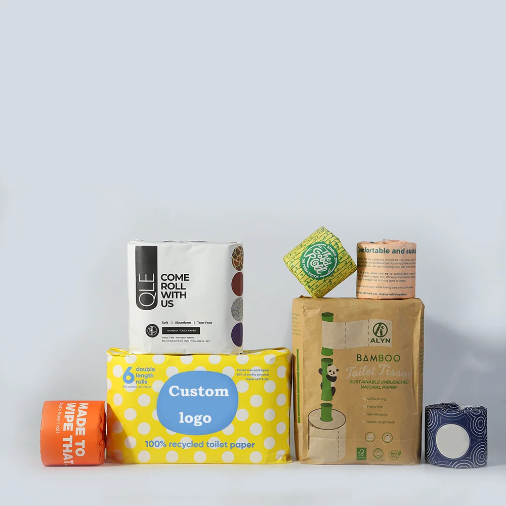 Bamboo Toilet Paper 2 Ply 3 Ply Bath Tissue Customized Packing