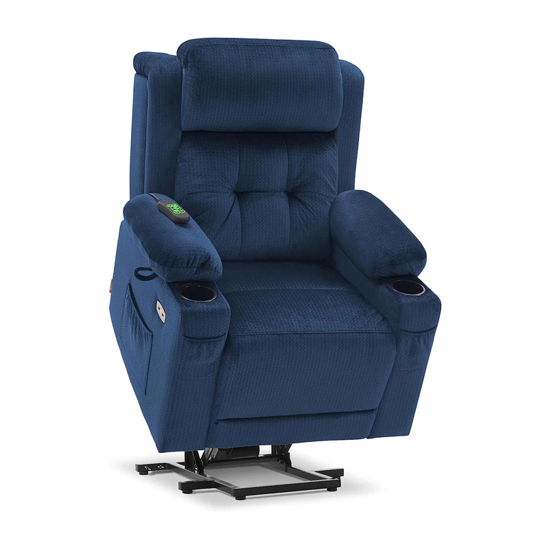 Medium Dual Motor Power Lift Recliner Chair with Massage and Heat for Elderly People, Lay Flat Power Headrest