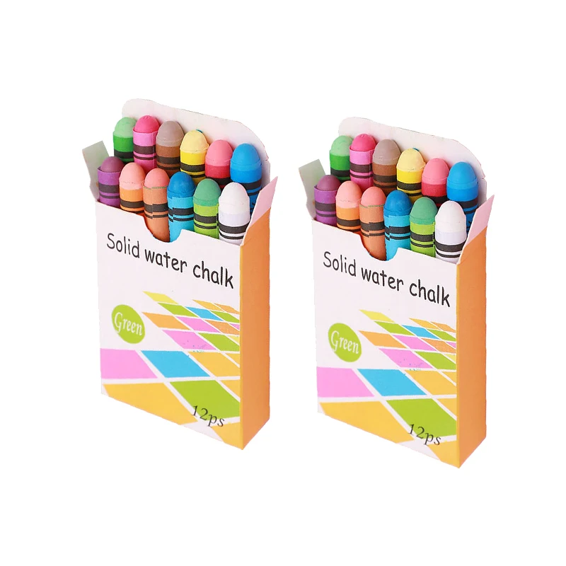 Top Sales School Dustless Nontoxic Chalk Wax 12 Pens Drawing Solid Water Chalk