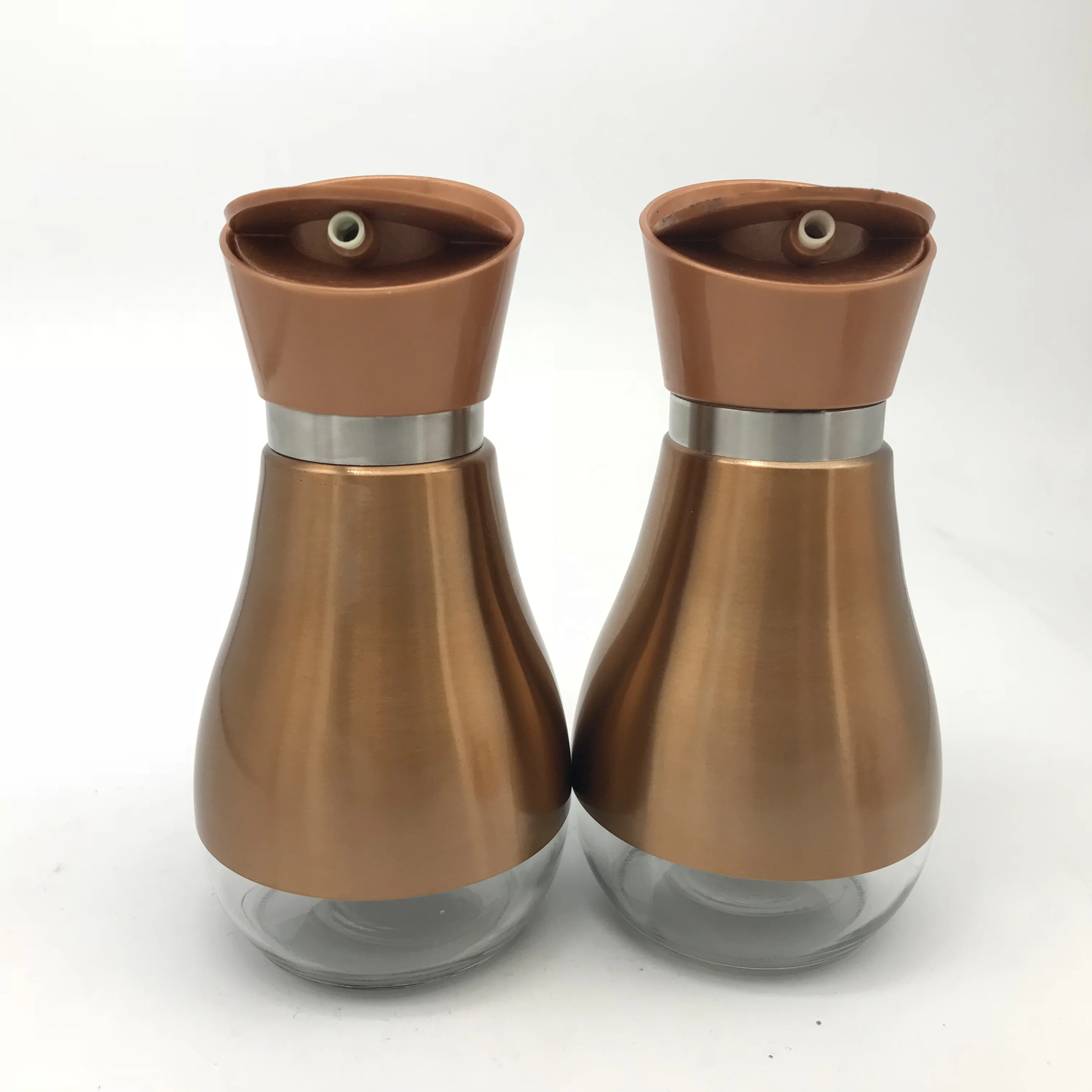 13oz Oil Vinegar Stainless Steel Cover Bottle with Glass Bottom Olive Oil Dispenser Soy Sauce Cruet