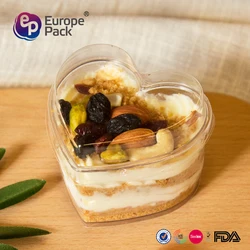 Recyclable custom size color clear container plastic heart shaped boxes for candy cookie