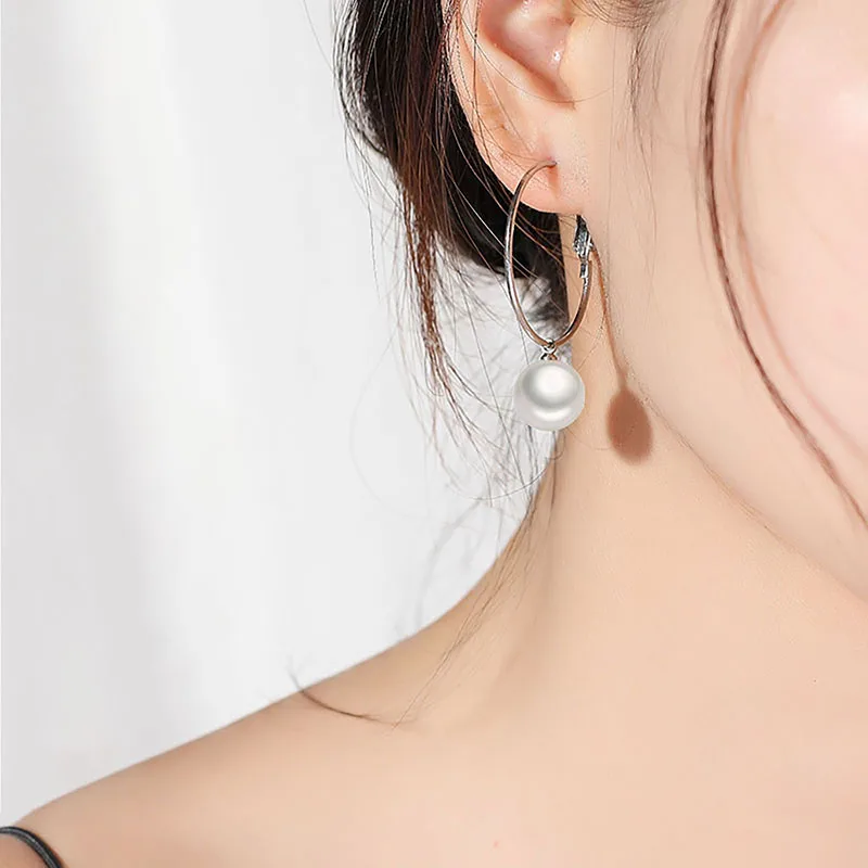 European and American hot-selling real 18K gold ladies pearl stud earrings fashion jewelry