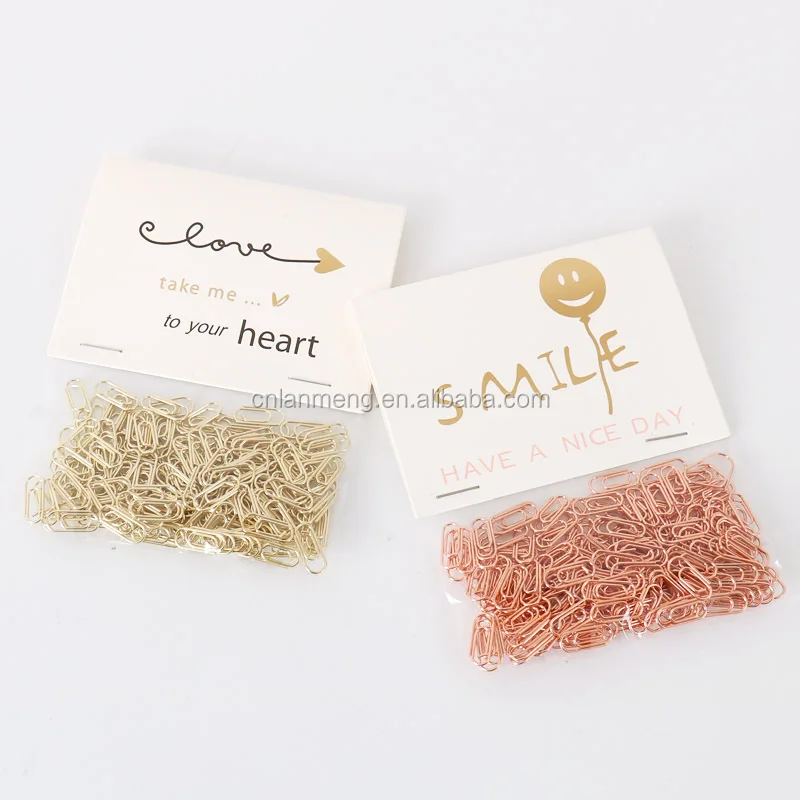 Mini metal paper clip 15mm nickel -plated  .gold ,rose gold  color cute round  paper clip