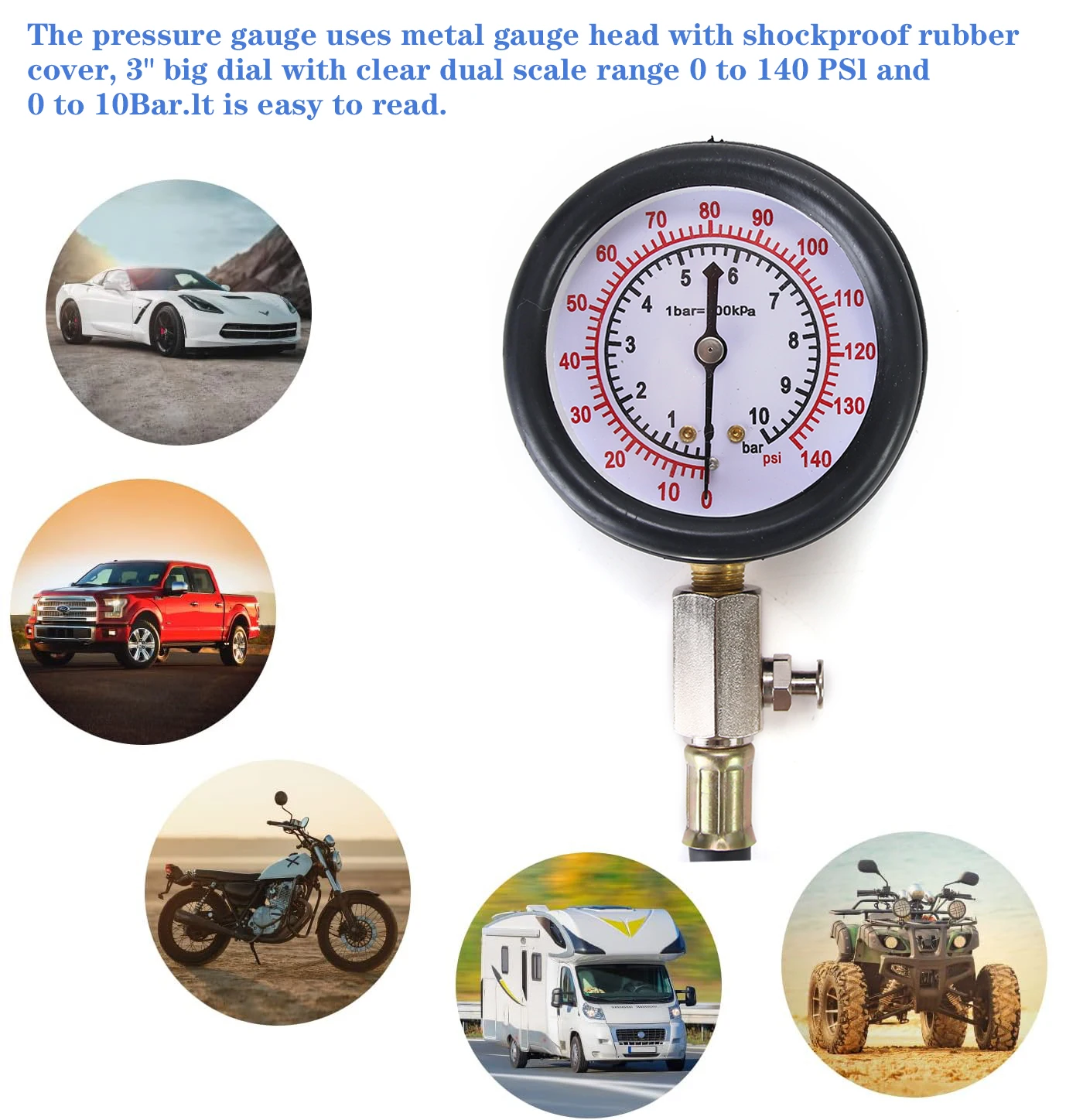 Engine Testing Oil Pressure Gauge Kit Compression Diagnostic Tester Oil Pressure Tester