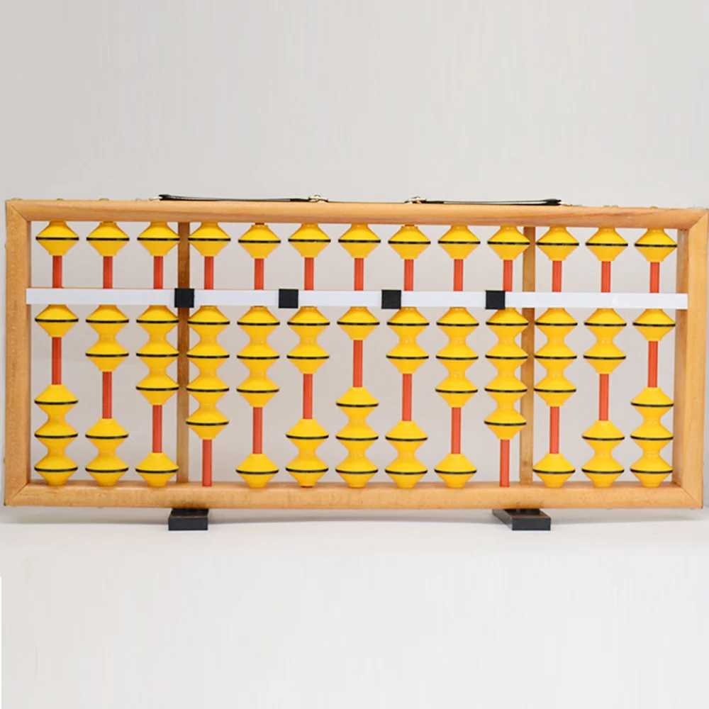 Multifunctional school tools 13 rods non-slip ABS plastic beads wooden frame teaching math big teacher abacus soroban for sale