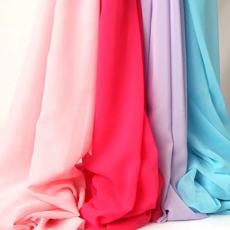 hot sale 150cm Chiffon Fabric DIY Sewing Girl Silk Dress Skirt Curtain Wedding Decoration Materials Handmade Patchwork Cloth