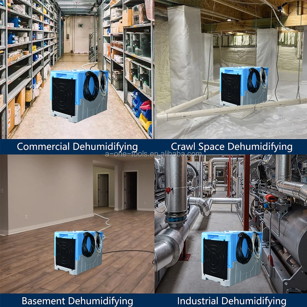 OneDry ETL CE compact commercial LGR dehumidifier 45L with LED display R410 and R290 coolant for restoration industry and drying