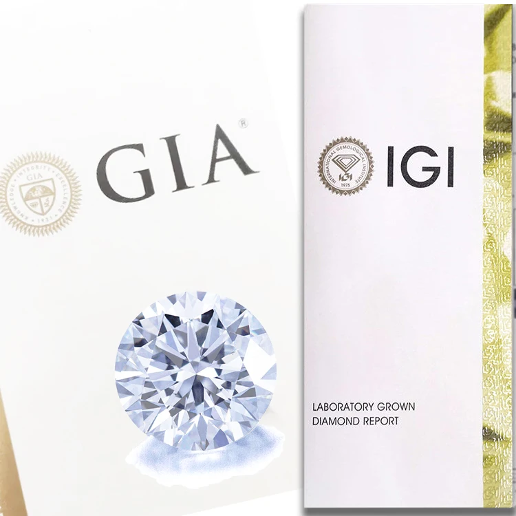 IGI GIA Certificate 1ct 2ct 3ct Round Brilliant Cut DEFGH Color VVS-VS Clarity Lab Grown CVD Diamond Lab Created Diamond