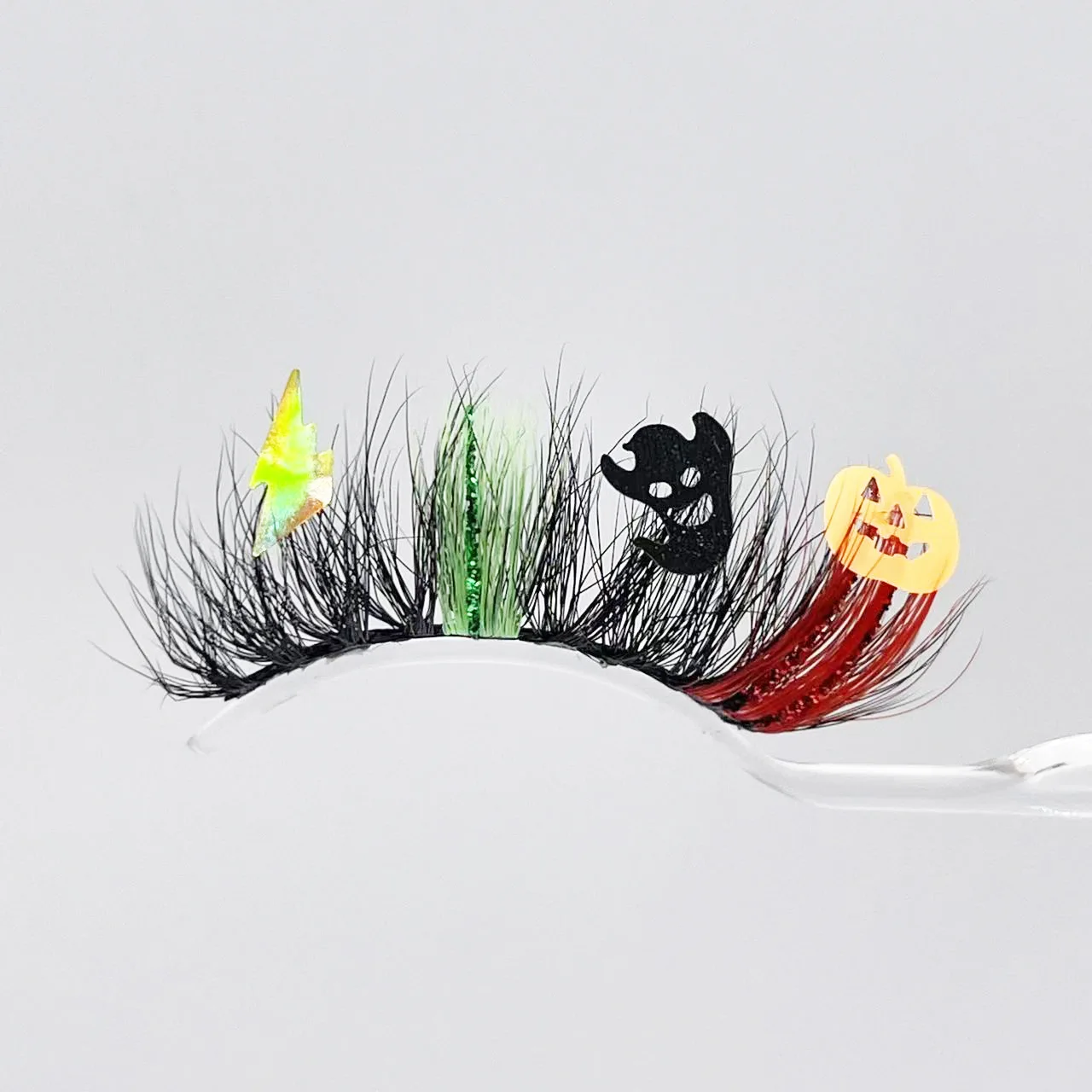 Halloween Cosplay Mink Glitter False Lashes Colored Eyelashes Fluffy Soft Trick or Treat Bat Pumpkin Witch Makeup Beauty