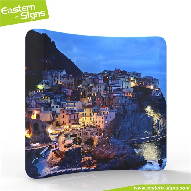 Custom folding aluminum fabric curved shape event trade show photo booth photography backdrop