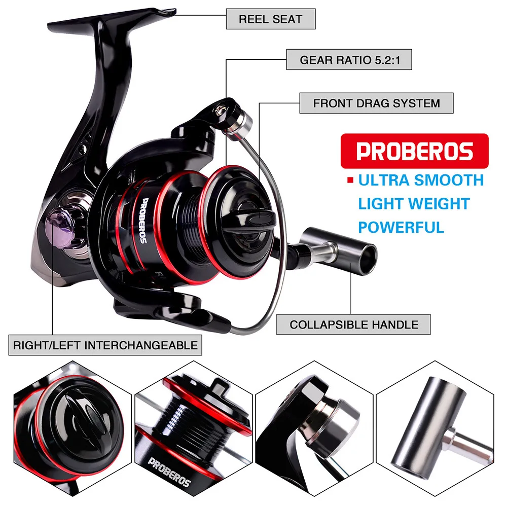 Telescopic Fishing Rod and Reel Combo Set Line Lures Kit Accessories Carrier Bag Nylon Bag Hard Carbon Fishing Lake PE 100M