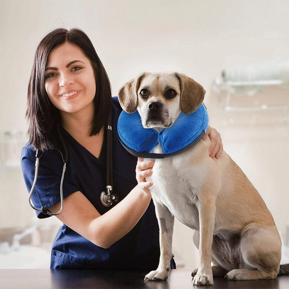 Belt Crown Protective Inflatable Collar for Dogs and Cats Pet Recovery Collar Does Not Block Vision