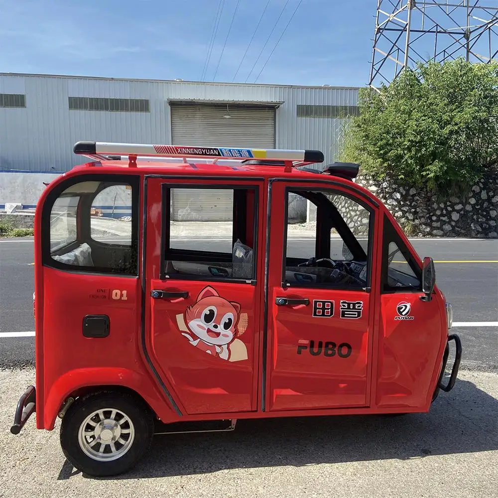 Morden Style Tuk Electric Enclosed 3 Wheel Motorcycle Triciclo LED LCD 60V