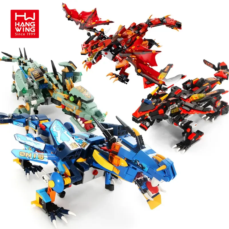 HW Интеллектуальный креативный робот-Дракон управляющая игрушка RC моторизованная модель летающего дракона рождественские подарки для детей блоки кирпичи