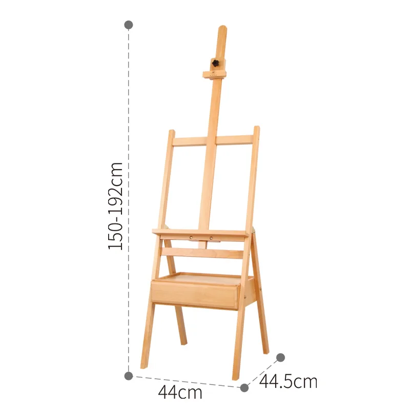 Dongjin Top Quality Wood Easel with Drawer Big Studio Box Easel For Painting Drawing Beech Wood Artist Easel