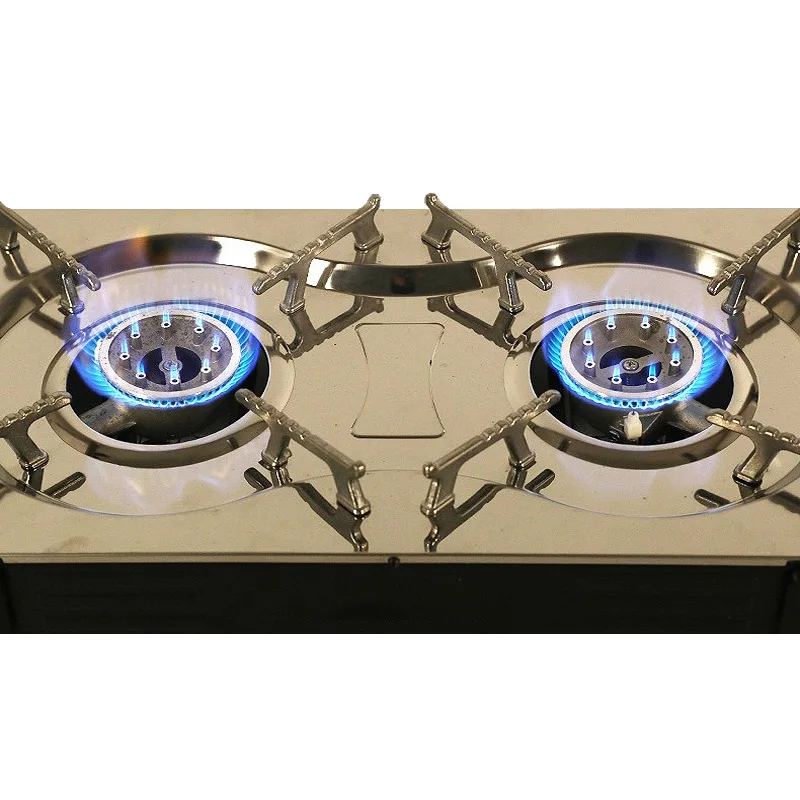 Portable Butane Gas Stove Camping Double Burner Gas Stove with Magnetic Field Dual Head BBQ Grills