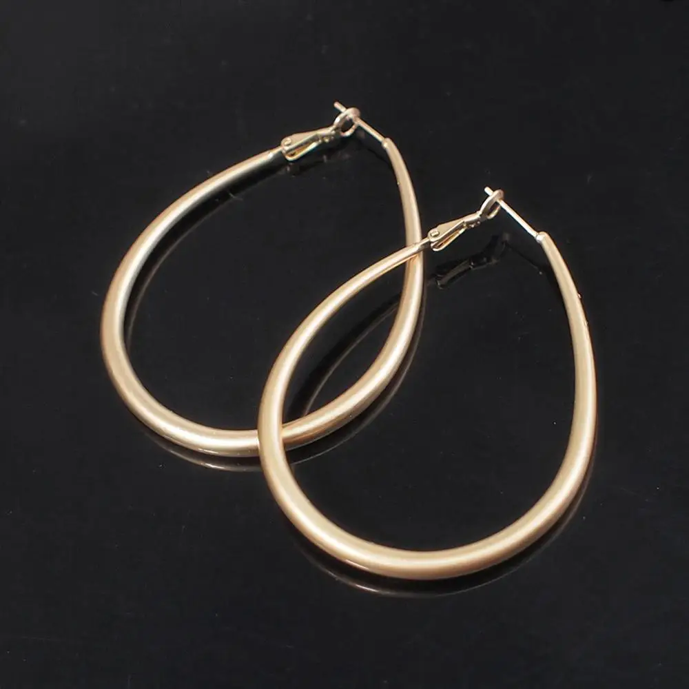 Matte Gold Plated Hoop Earrings Girls Geometric Earrings Copper Jewelry Women Wholesale Earring Charms New Accessories