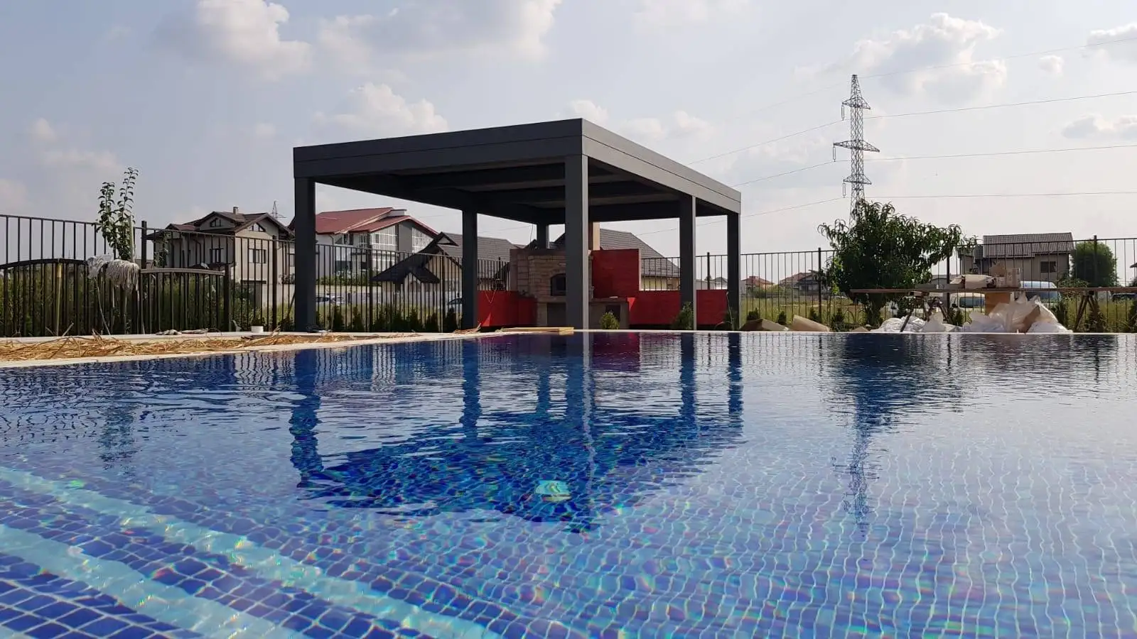 Swing Aluminum Garden Pergola Gazebo Roof Sunshade Steel Structure Free Standing Outdoor Pvc Pergola With Led Light