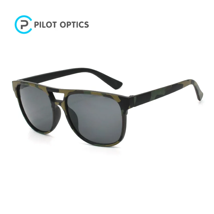 Pilot optics boys new arrive double bridge high quality military big sunglasses