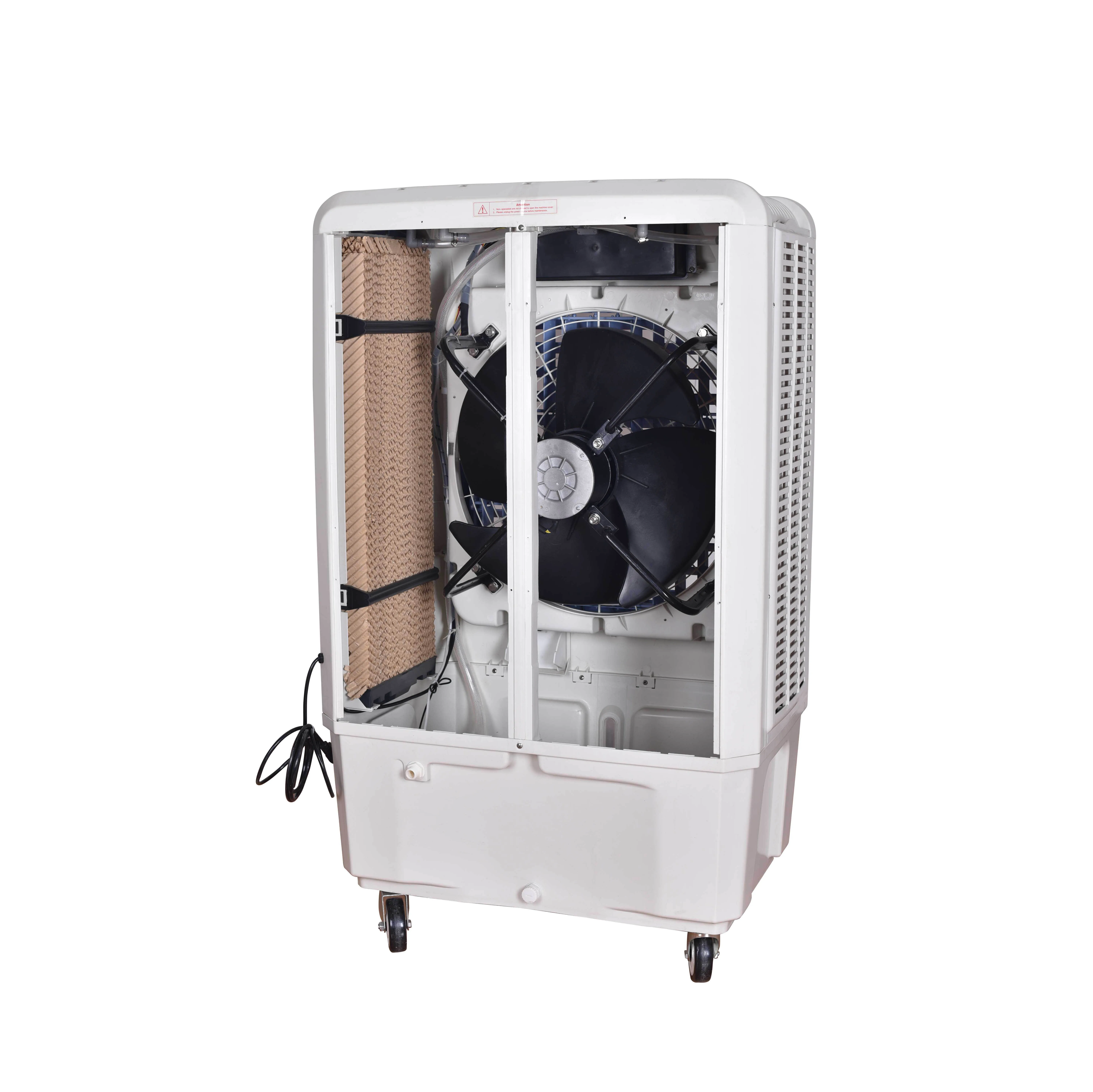 Desert Air Cooler with Airflow 9000CMH Electric Plastic White Modern Cold English Floor Plastic Ceiling Fan Silk Screen Printing