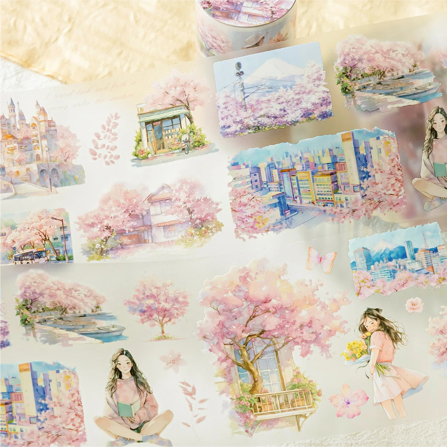 38*70mm beautiful scenery romantic boys and girls pet tape for scrapbooking or journaling