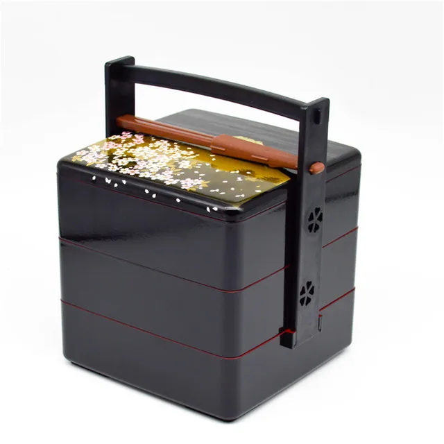 New Design Arrived Three layersJapanese sushi box fast food packages bento Box Packaging Box