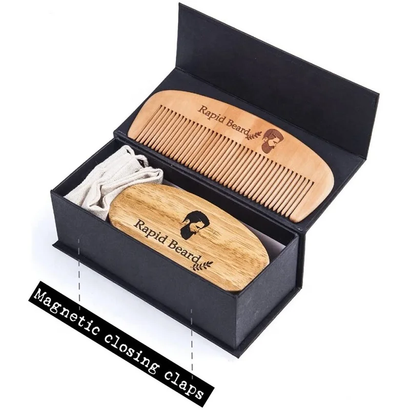 Wholesale private label oem folding comb and beard brush travel kit