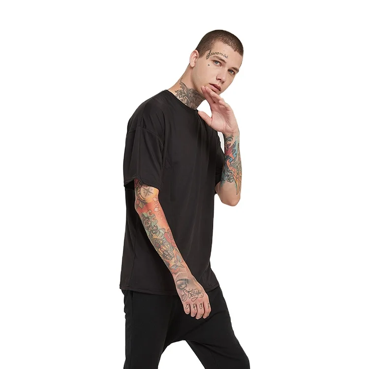 polyester elastane mens round neck blank t shirts