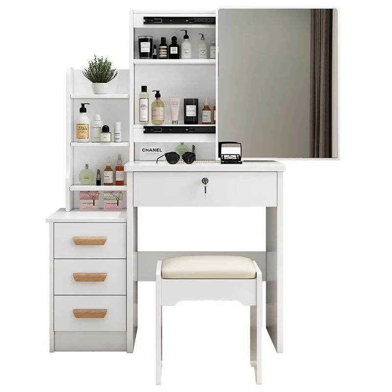 White Bedroom Tocador Vanity Dresser Drawer Mirrored Set Makeup Dressers Dressing Table With Light