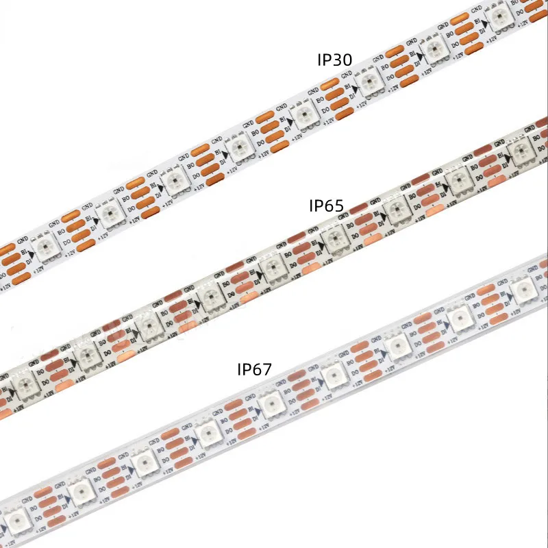 WS2815 G8208 Светодиодная лента SMD5050 Лампа неоновая вывеска смарт-пиксели Адресуемая RGB полноцветная DC12V
