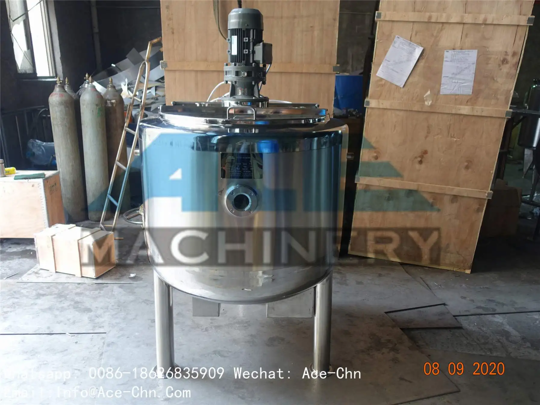 Ace Price Of 1000L Stainless Steel Vertical Liquid Soap Detergent Perfume Mixing / Mix Fuel Tank