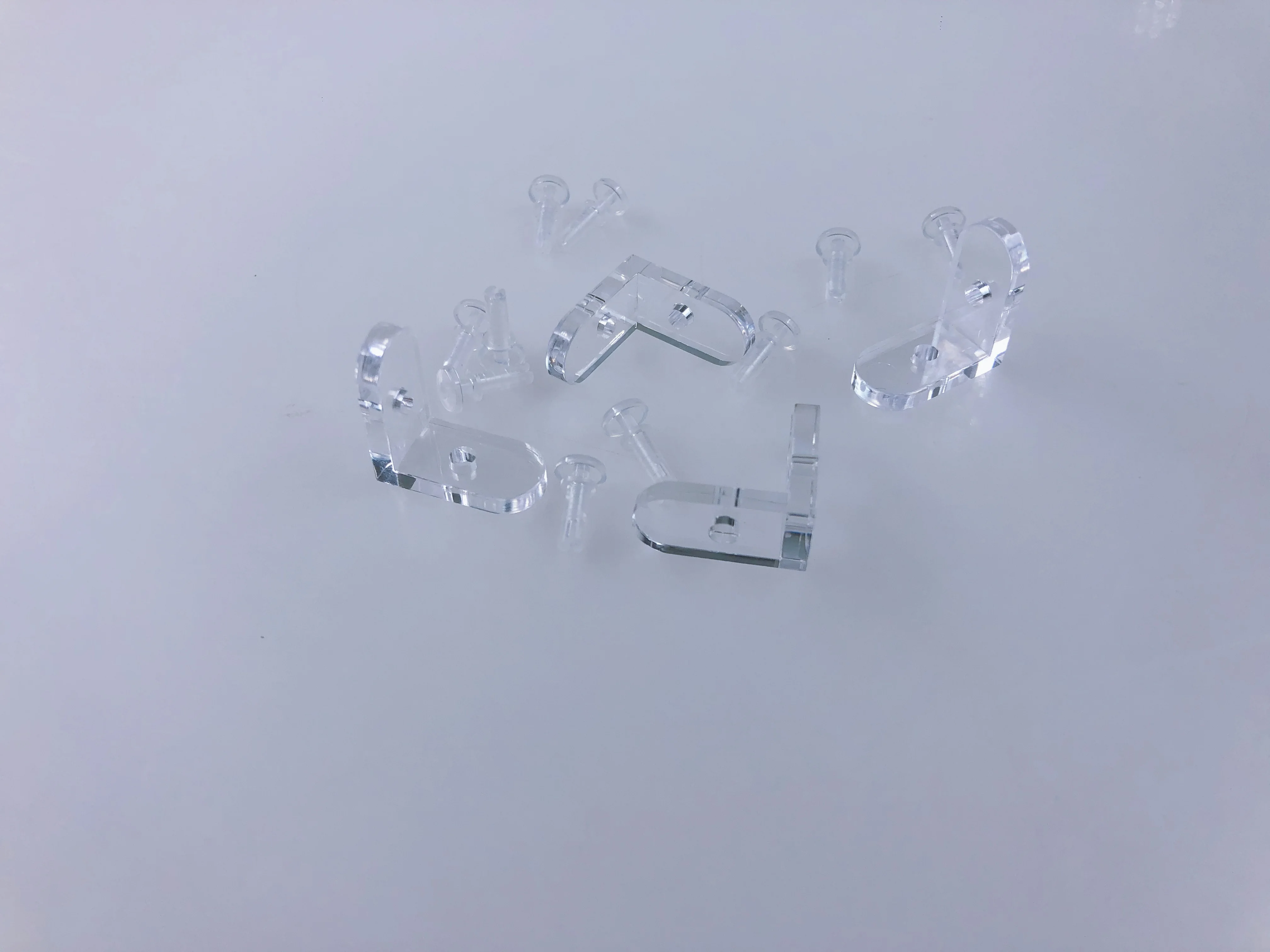 Custom 20 x 10 x 20mm L-shaped Bracket Acrylic Corner Brace Joint Clear Fittings 90 Degree Angle Code Bracket Projector Bracket