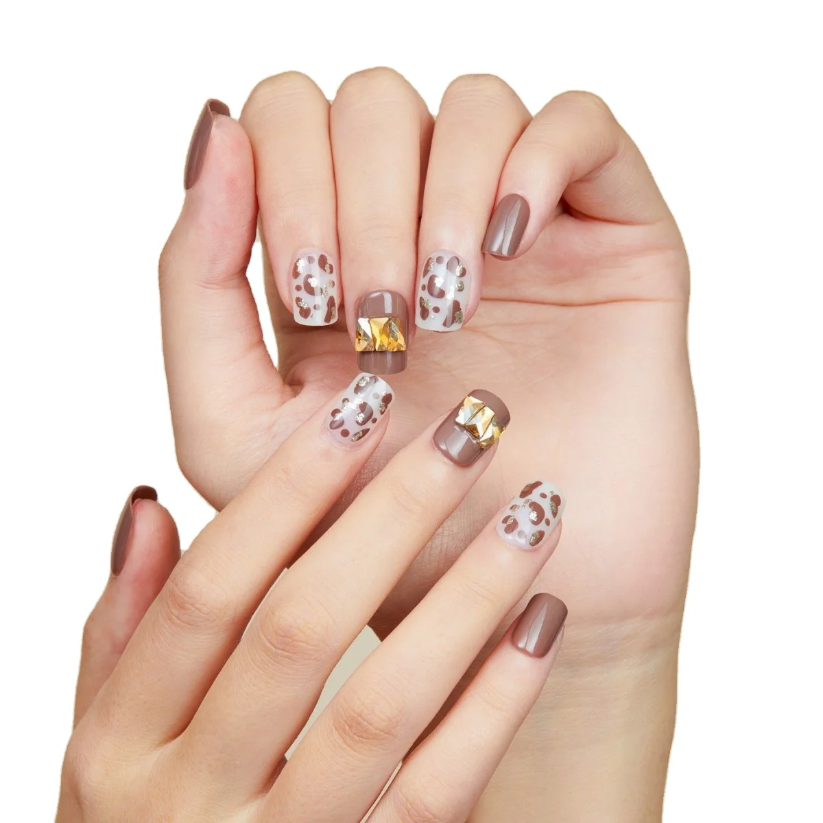 ACROIN wholesale Press On Manicure Handmade Short Square Acrylic DIY False Nail Kit Full Cover Artificial Reusable 30Pcs per Box