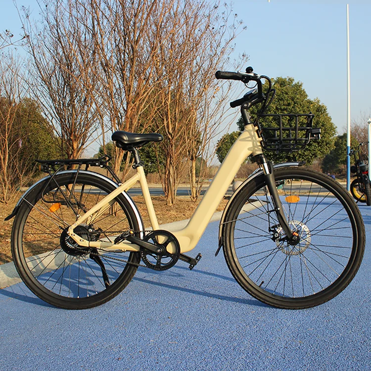 26 Inch 500W 15Ah 10 Ah 7 Speed Adult Belt Drive City E-Bike Lady Cycling Electric City Bike For Women