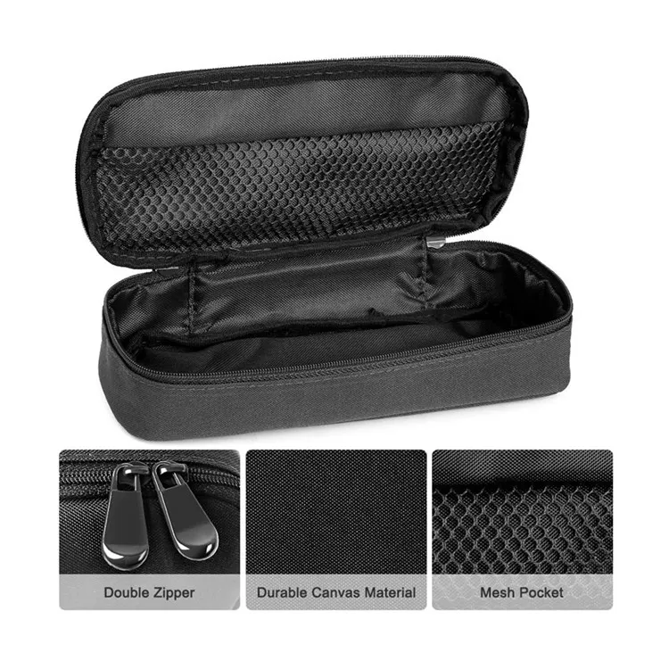 
Custom pen case big capacity canvas makeup pouch bag pencil case with double zipper 