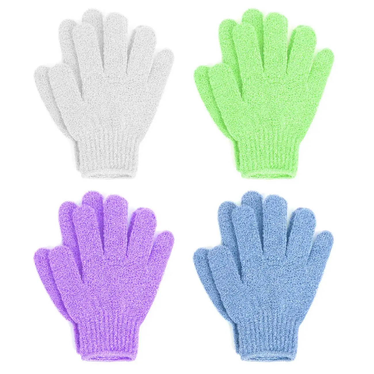 Bath Gloves for Shower Double Sided Nylon Exfoliating Wash Gloves for Body Dead Skin Remover