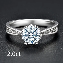 Luxury 0.5/1.0/2.0ct Moissanite Ring Engagement Full Diamond Princess Women Wedding Ring Sterling Silver 925 YGDR10120