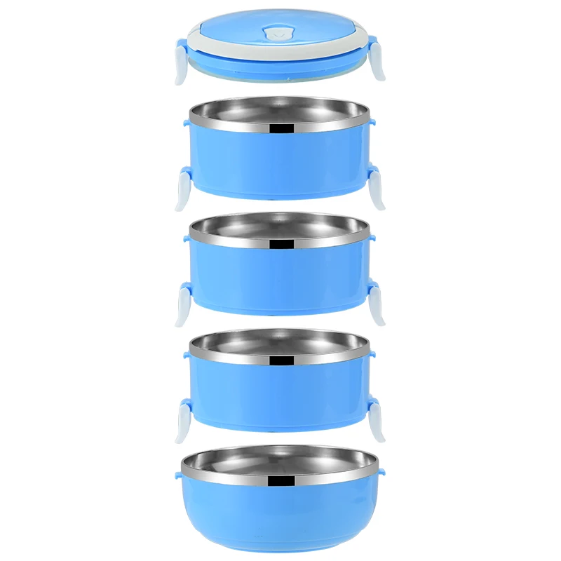 Custom Luxury 4 Tier Tiffin Carrier Stackable Bento Box Storage Boxes & Bins 201 Stainless Steel Lunch Box
