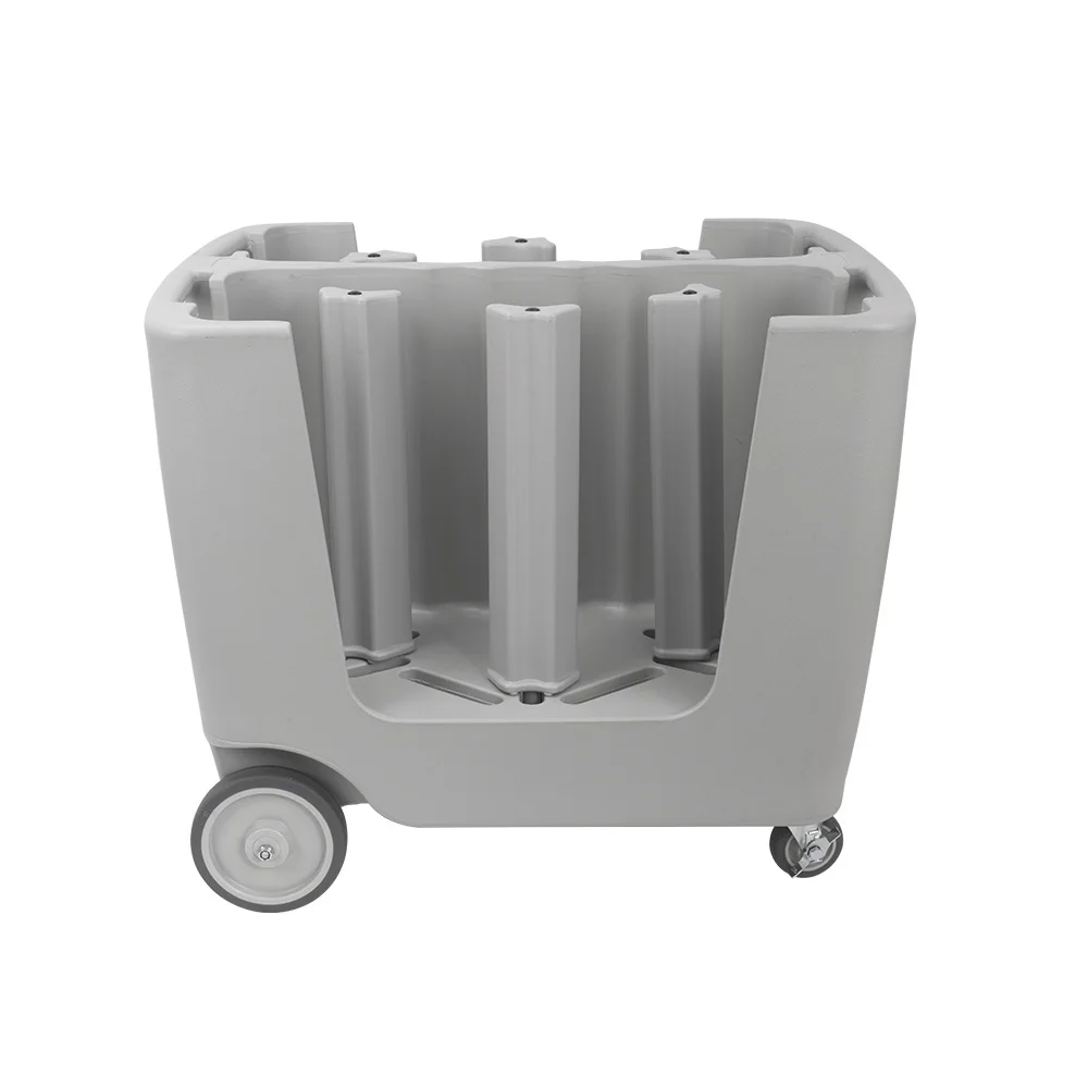 Adjustable Plastic Plate Dish Cart PP Material Serving Trolley for Kitchen Equipment Mobile Food Tray Moving Cart