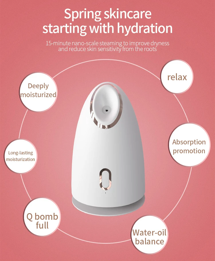  Salon Professional Spa Electric Hot Warm Mist Moisturizing Cleansing Pores Lonic Nano Portable Mini Face Facial Steamer