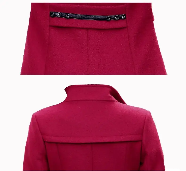 
2019 New Autumn Winter Blends Plus Size Coat Turn-Down Collar Elegant Double Breasted Women Long Coat Female Casual Coat Tops 