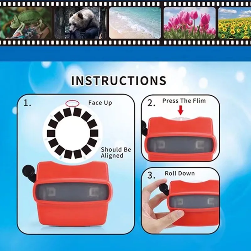 Factory Supply Baby Toys 3D View Master Machine Animal Picture Silicone Mini Stereo Viewer