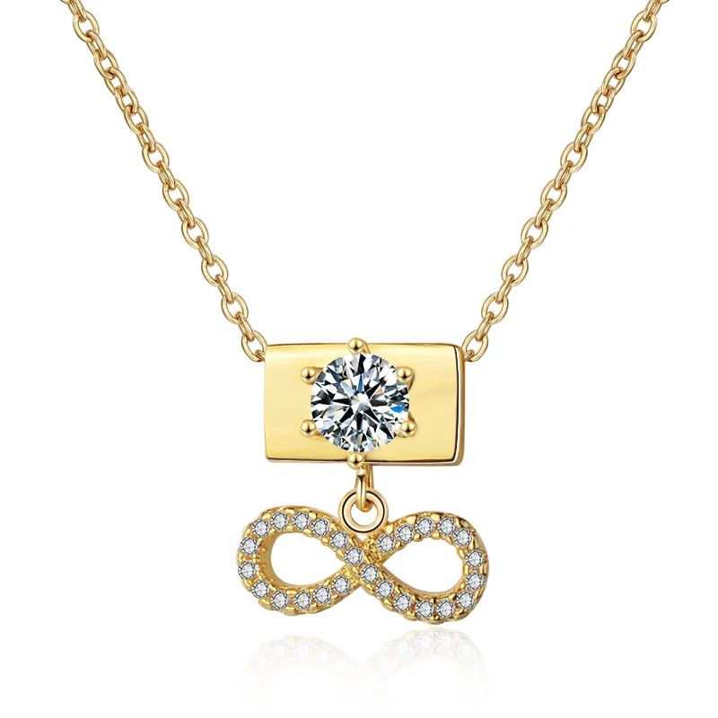 Новый популярный продукт, свадебные ювелирные изделия для помолвки, персонализированная простая цепочка, золотое ожерелье 925 пробы с подвеской в форме рыбы