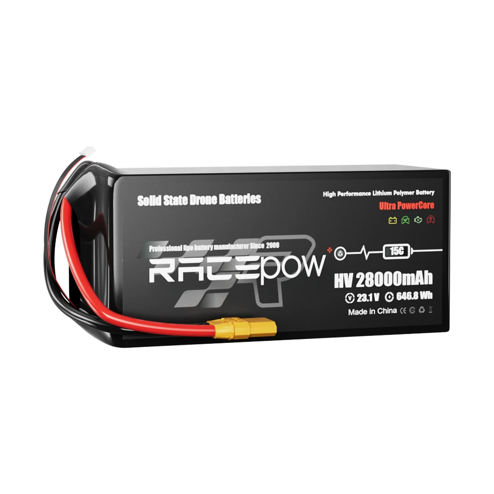 High Density 28000mah 6s 23.1V HV Solid State Battery Drone VTOL UAV Lipo Battery Support OEM
